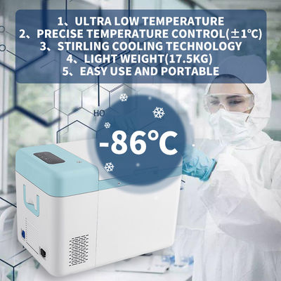 Portable Freezer with Stirling Cooling System -86C Ultra Low Temperature 25L Capacity